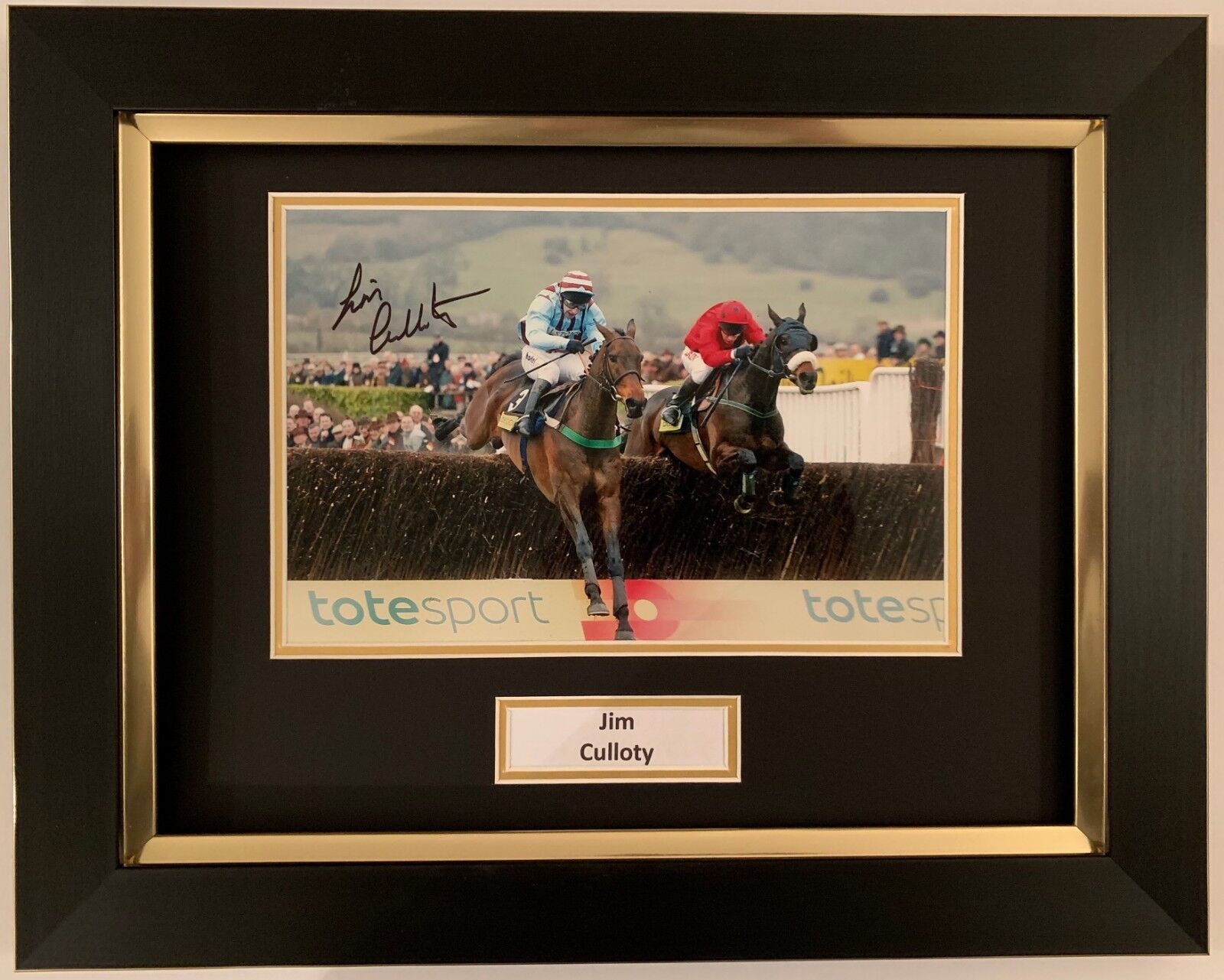 JIM CULLOTY HAND SIGNED FRAMED Photo Poster painting DISPLAY HORSE RACING - BEST MATE.