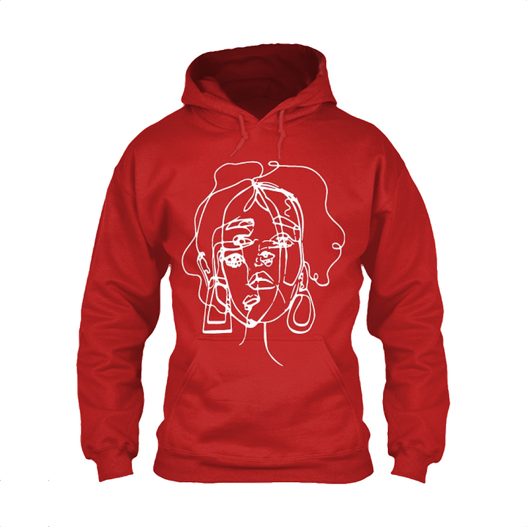Line Silhouette Of Girl, Sculpture Classic Hoodie