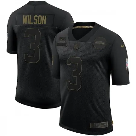 Men's Seattle Seahawks #3 Russell Wilson 2020 Black Salute To Service Limited Stitched Jersey 29LQ