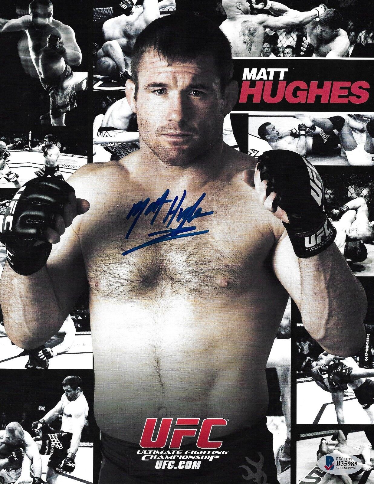 Matt Hughes Signed UFC 8.5x11 Photo Poster painting BAS Beckett COA Original Picture Autograph 1