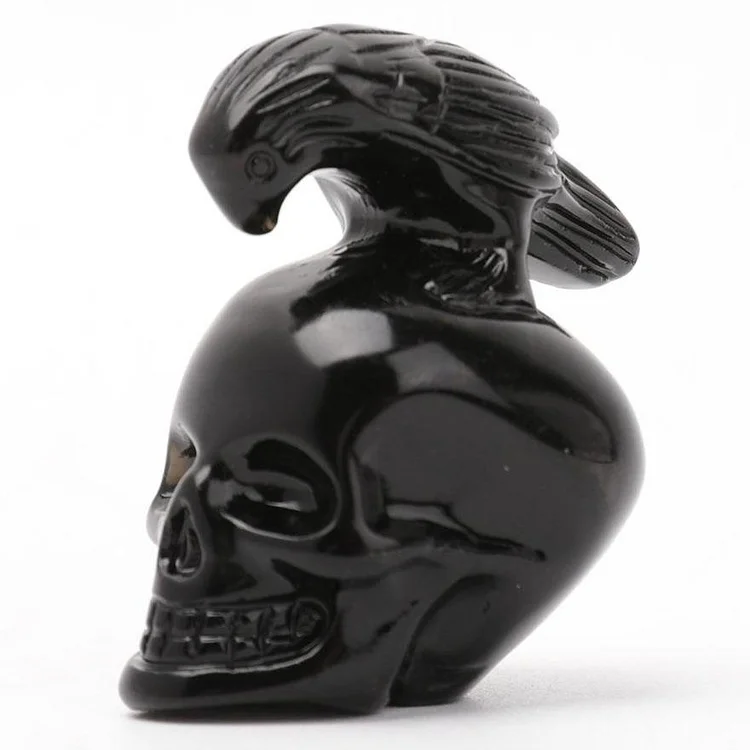 2“ Black Obsidian Skull Carvings for Halloween