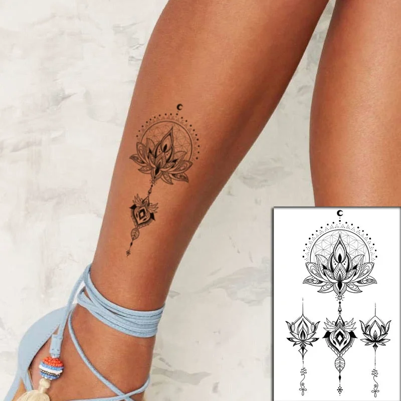 Sketch Rose Flowers Waterproof Temporary Tattoo Sticker Hand Lines Design Fake Tattoos Flash Tatoos Arm Chest Body Art for Women
