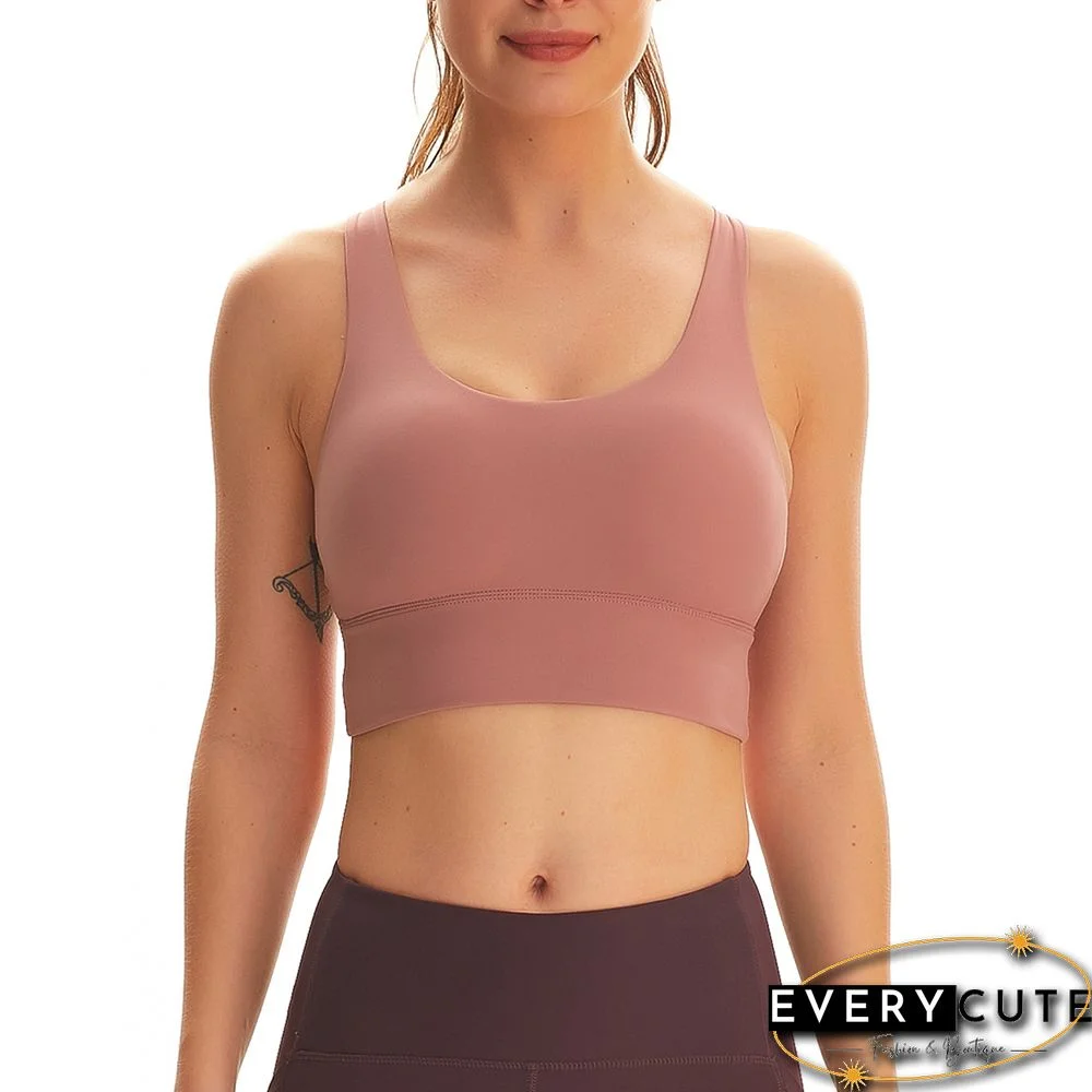 Mist Powder Back Criss Cross Running Sports Bra