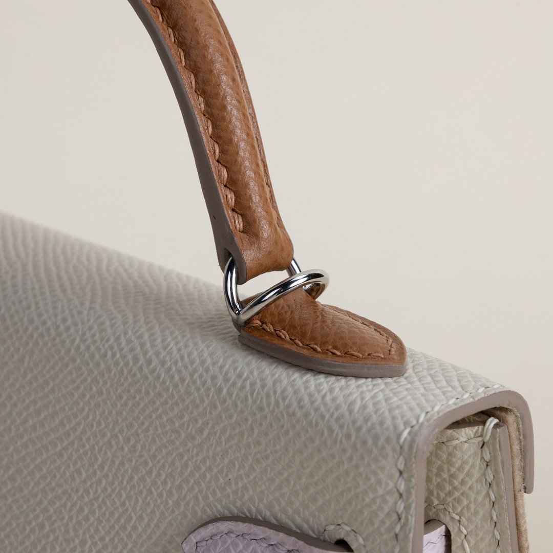 Mini Kelly II Epsom 10 Craie/ 37 Gold/ 09 Mauve pale PHW