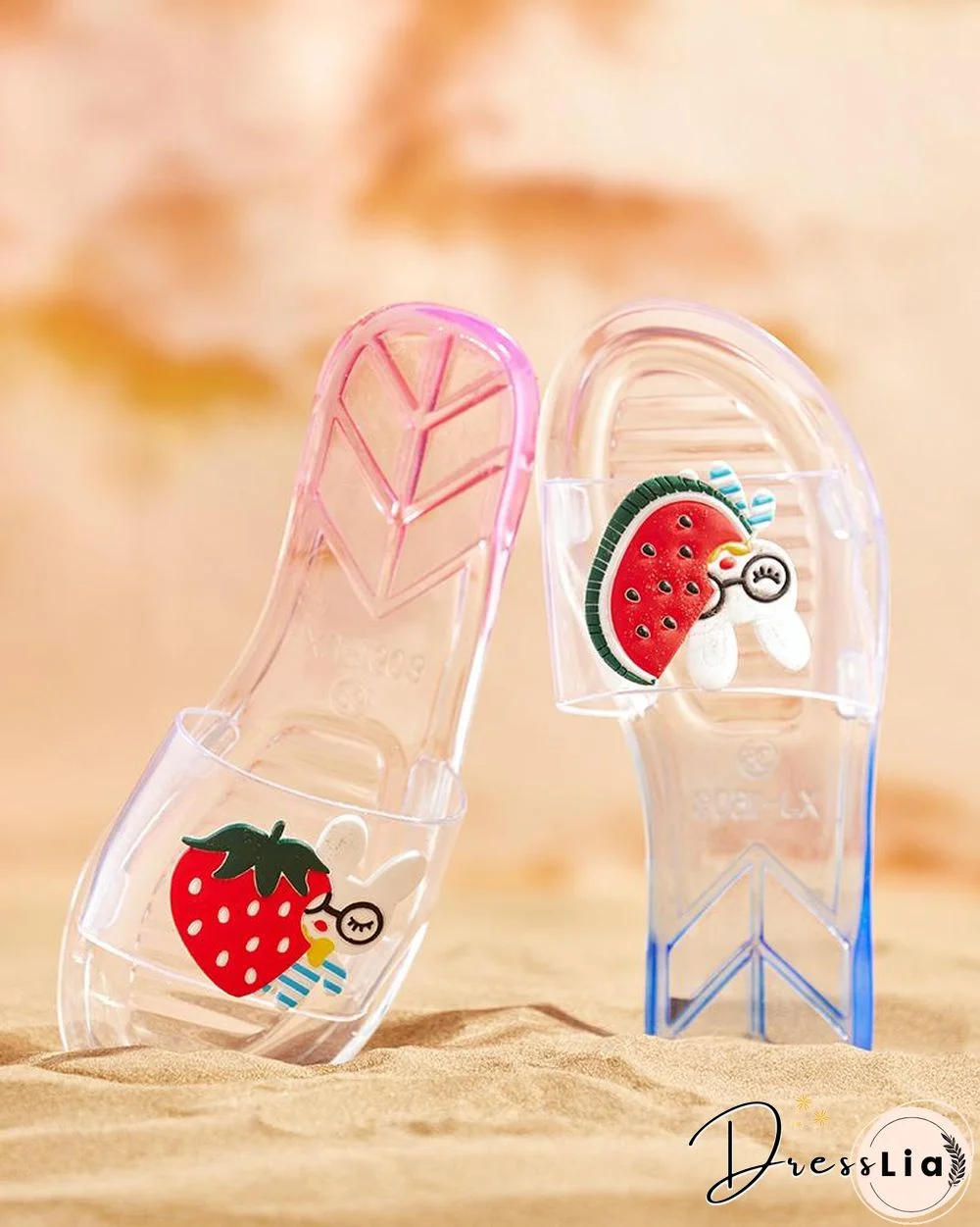 Clear Perspex Fruit Rabbit Pattern Slipper