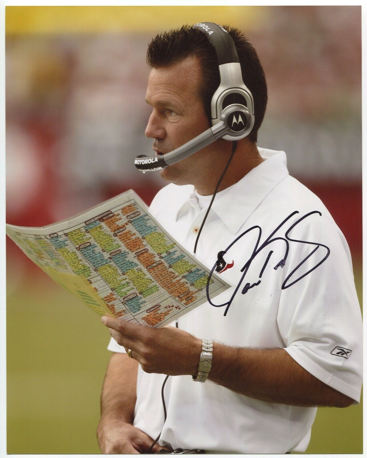 Gary Kubiak Signed 8x10 Photo Poster painting Autographed Houston Texans Football Head Coach