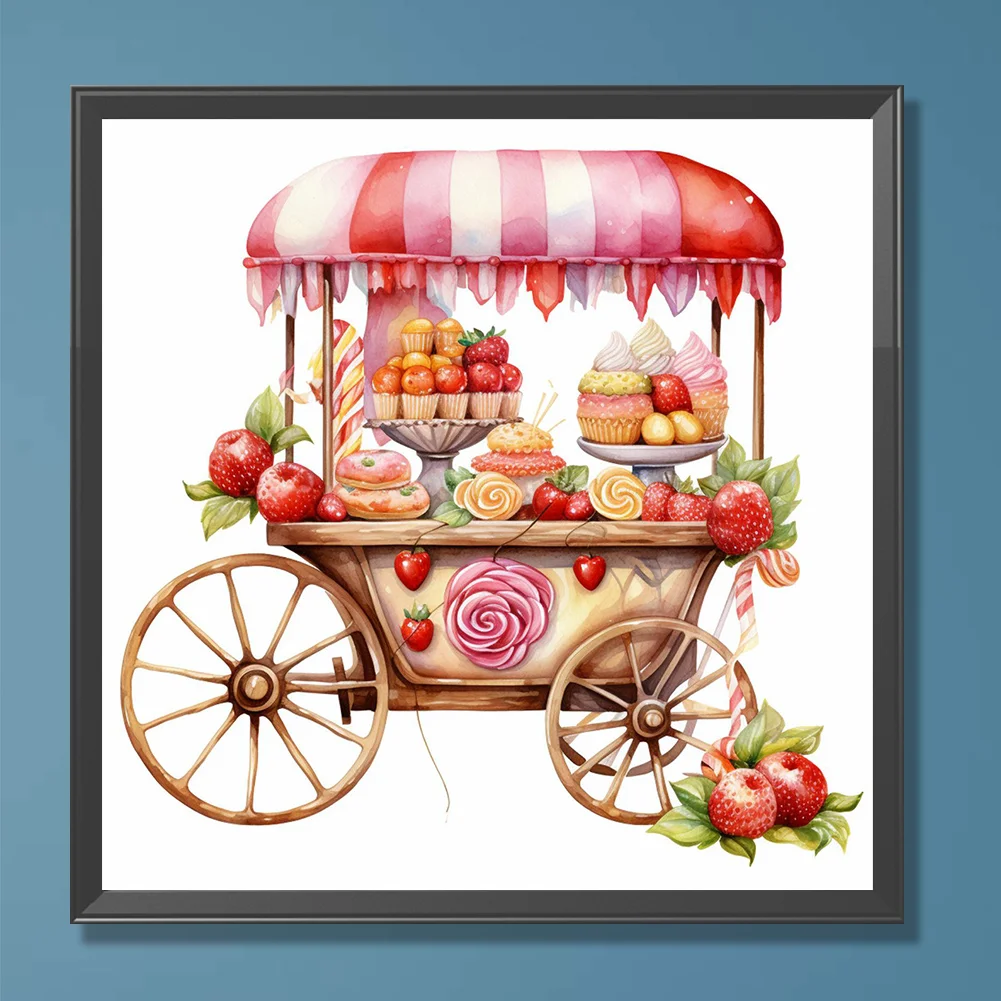 Full Round Diamond Painting 30*30cm - Pink Dessert Shop Cart