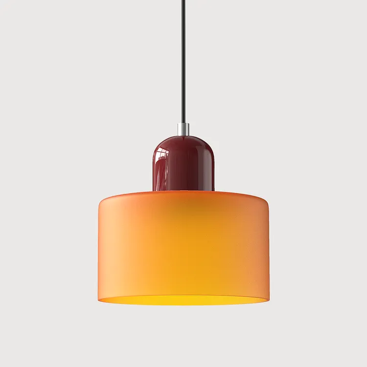 Bauhaus Small Orange Glass Pendant Light