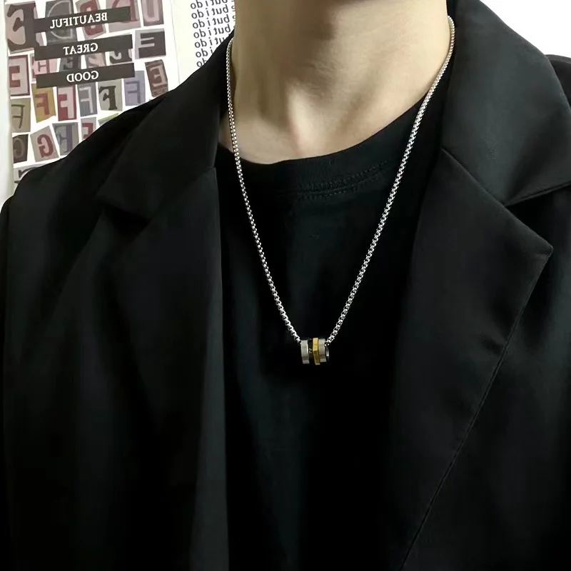 Unisex 23 Inch Titanium Steel Versatile Roman Numeral Necklace