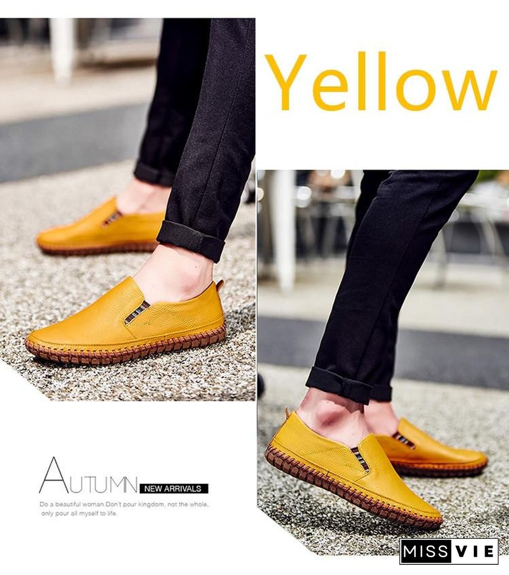 Leather Men Shoes Slip On Shoes Leather Loafers Mens Moccasins Shoes Italian Designer Shoes