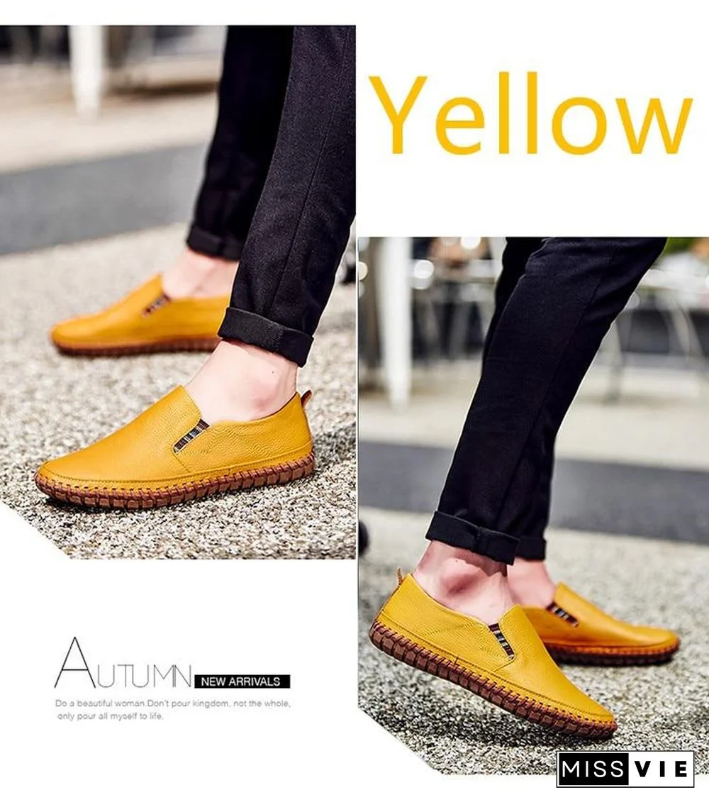 Leather Men Shoes Slip On Shoes Leather Loafers Mens Moccasins Shoes Italian Designer Shoes