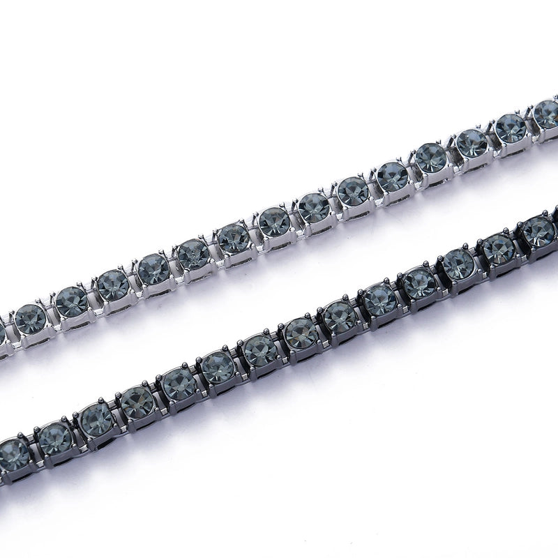 Minimalist Classic Style Solid Color Alloy Inlay Zircon Men's Necklace