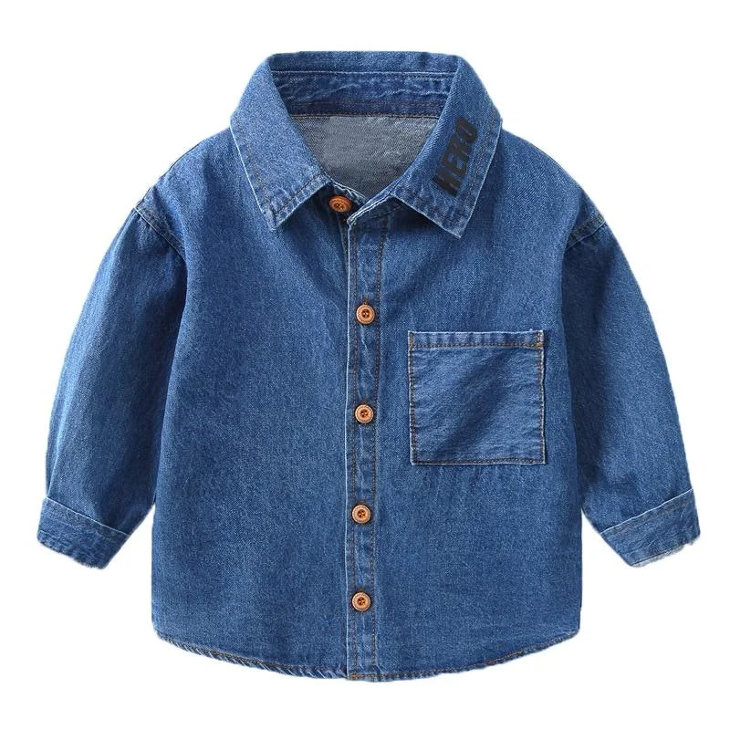 Mudkingdom Boys Denim Shirts Cute Cartoon Animal Pattern Fashion Boys Clothes