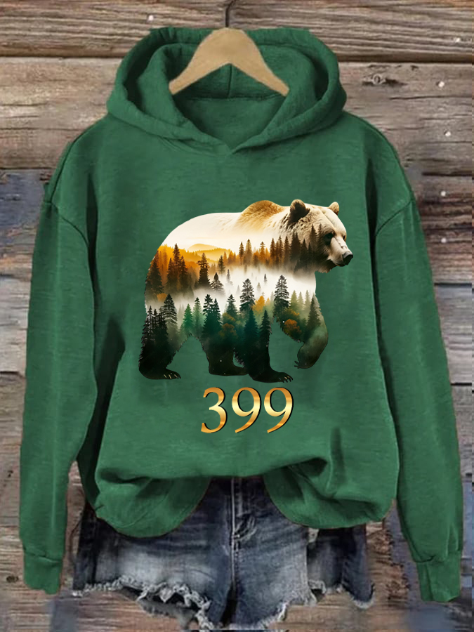 Women's Grizzly 399 Forever The Queen Of The Tetons Print Hooded Sweatshirt