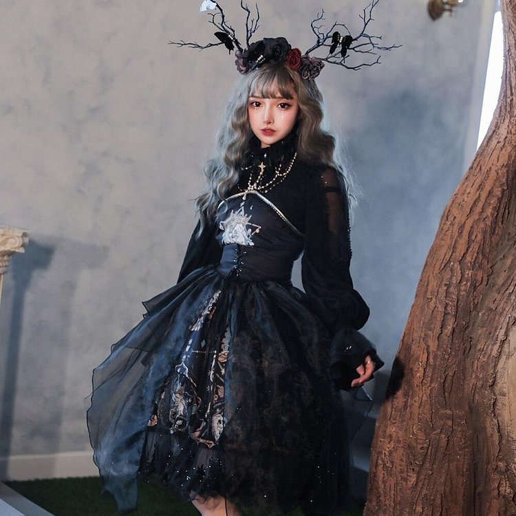 Japanese Fashion Gothic Vintage Lolita Princess Dress SP17503