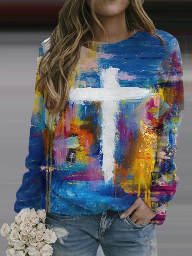 Cross Abstract Art Comfy Sweatshirt