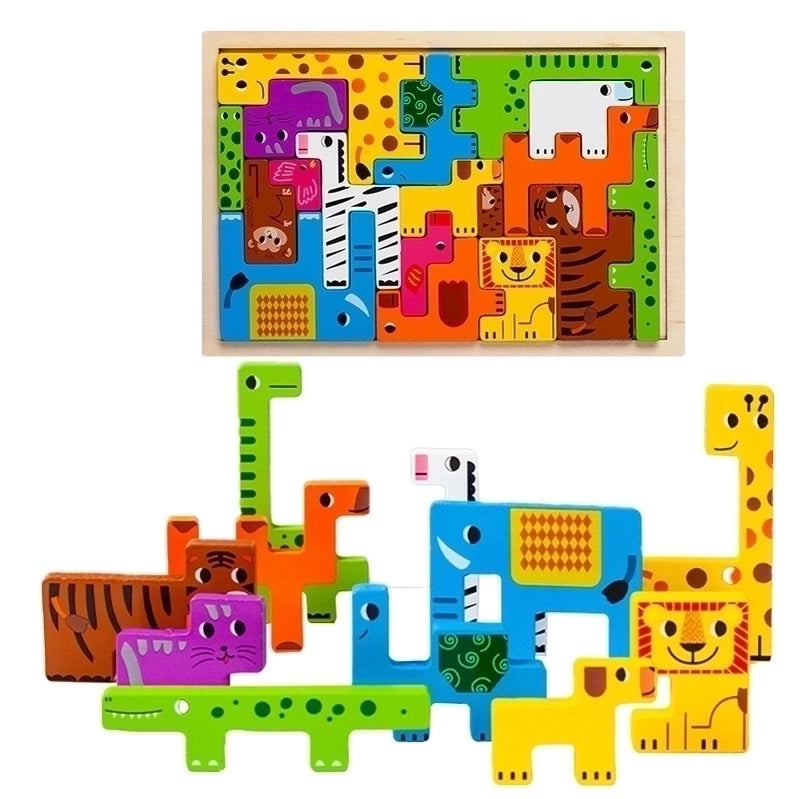 Puzzles Toddler(3-6years) Animal Wood Toys