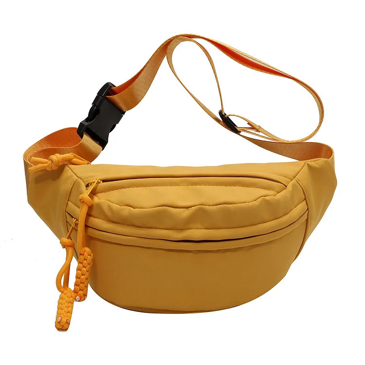 Women Chest Bag Canvas Fashion Waist Pack Belt Bag Outdoor Travel Bags (Yellow)