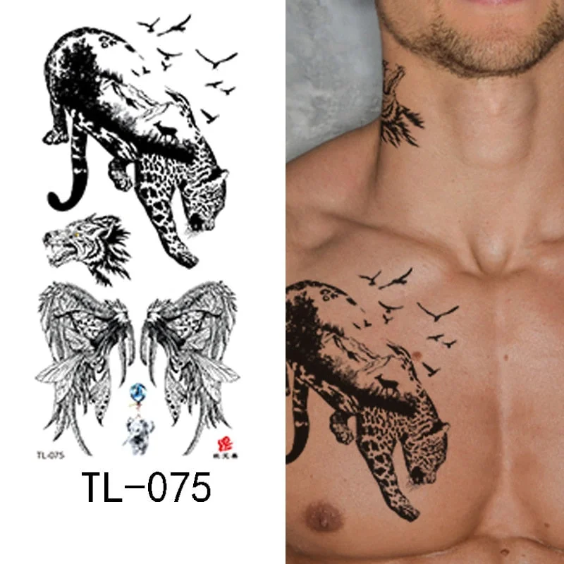 Flower arm waterproof tattoo stickers half arm painted animal durable waterproof European and American temporary tattoo stickers