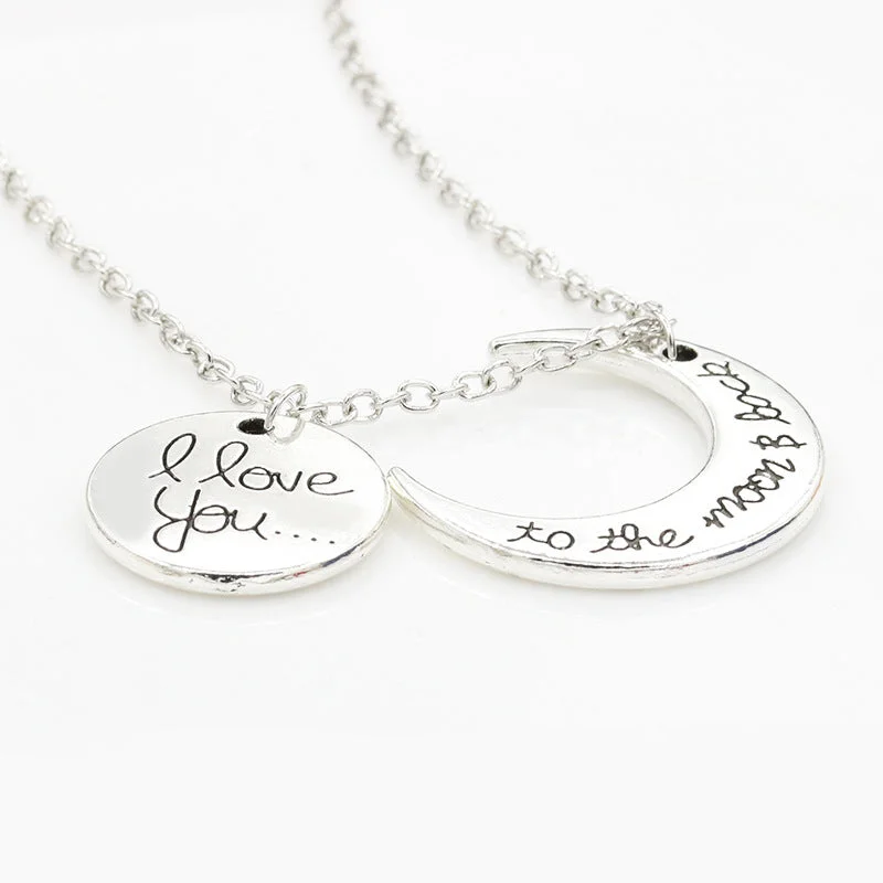 I Love You To The Moon And Back Alloy Fashion Necklace