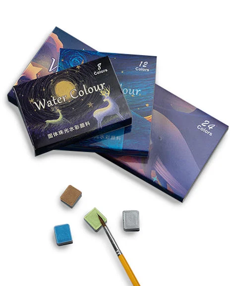 8/12/24 Colors Solid Metallic Watercolor Paint-Himinee.com