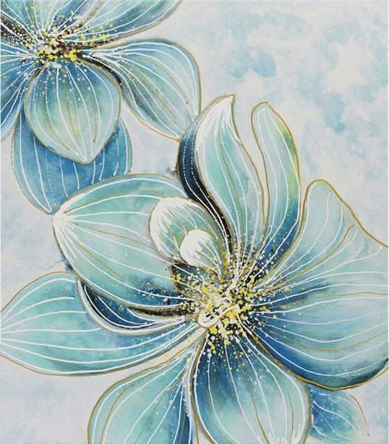 

Light Blue Floral – Paint By Numbers - 40*50CM, 501 Original