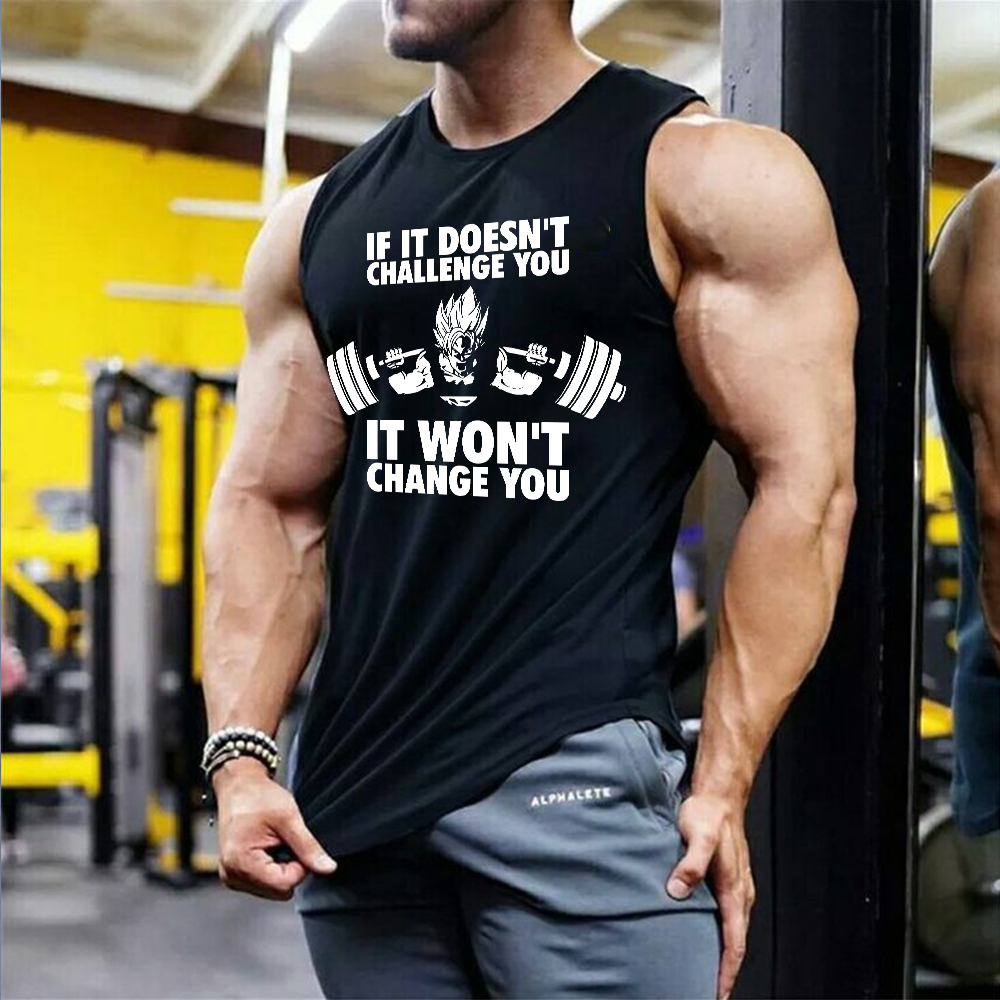 Men's Casual Dragon Ball Anime Printed Fitness Tank Top
