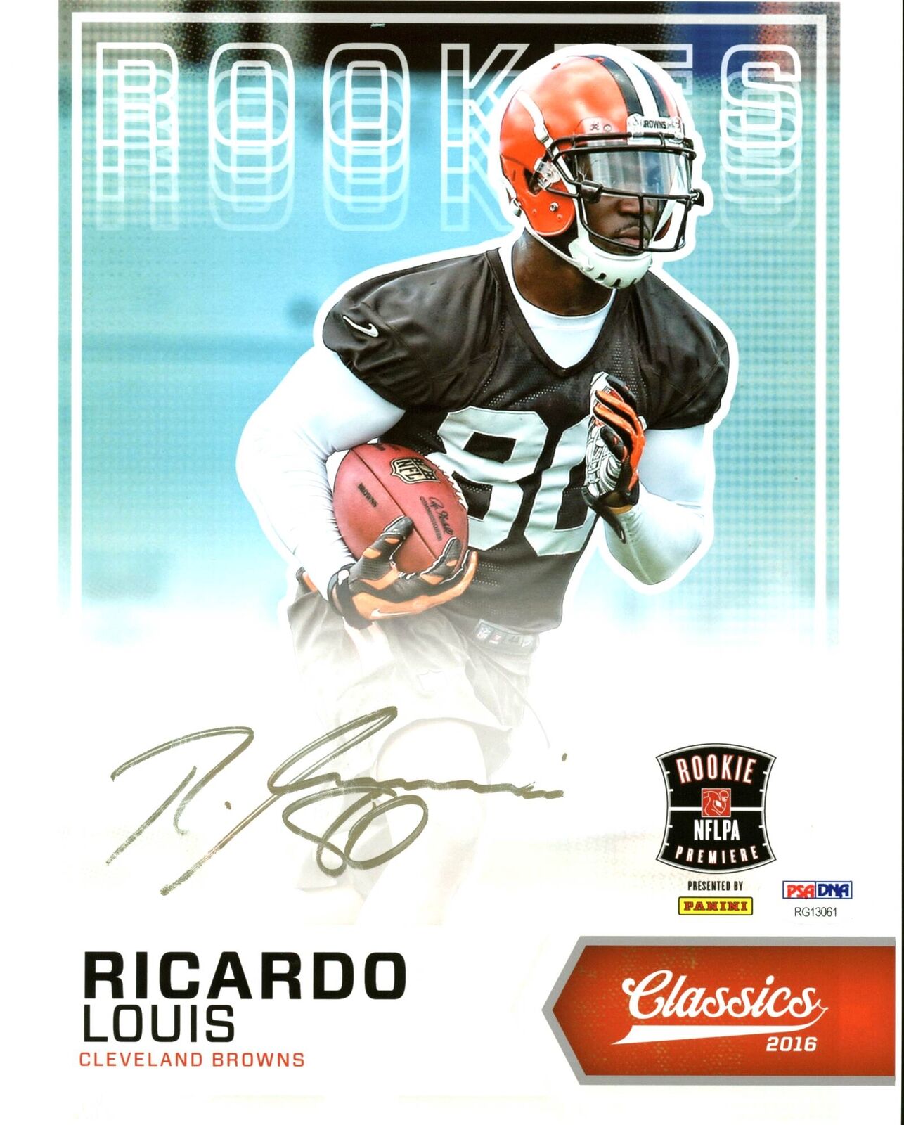 Browns Ricardo Louis Authentic Signed 8X10 Photo Poster painting Autographed PSA/DNA #RG13061