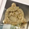 Imported pure brass sundial compass retro outdoor portable mini compass ornaments