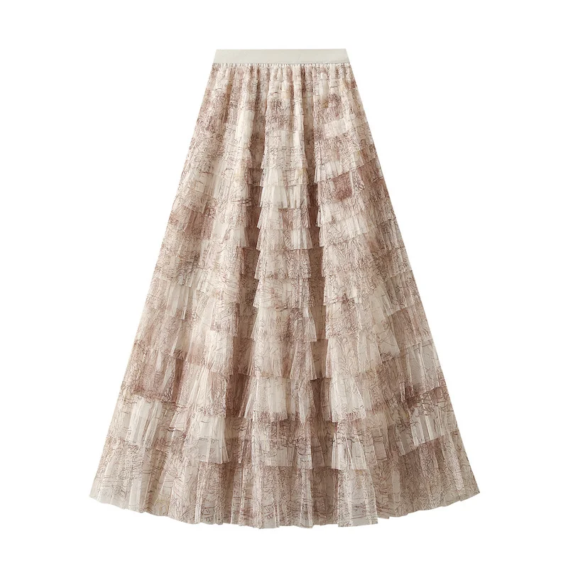 Nigikala Nigikala Dress Women's Half-Dress Dress 2025 New Cake Skirt Showing Thin Long Mesh Dress Level Half Skirt 0327
