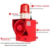 Remote Control Alarm Siren 5000m 130dB Sound Light Alarm Outdoor Industrial Security Siren Horn Alarm Waterproof Emergency Strobe Warning Light Tone Volume Adjustable