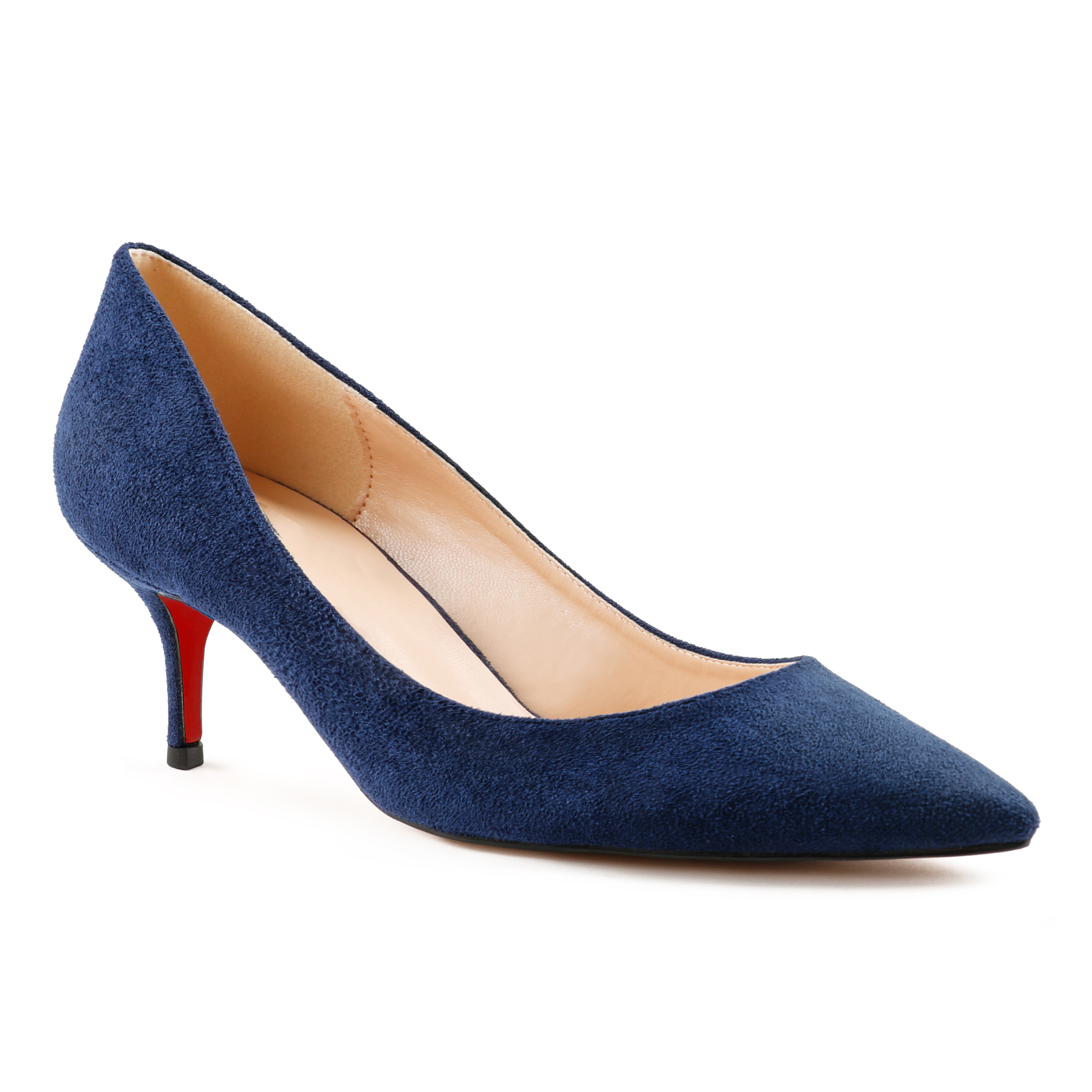 60mm Kitten Red Soles Heels Summer Daily Suede Pumps-vocosishoes
