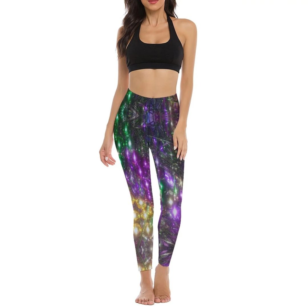 Mardi Gras Yoga Pants for Women High Waisted Active Casual Wear Full Length Yoga Leggings - Neewho