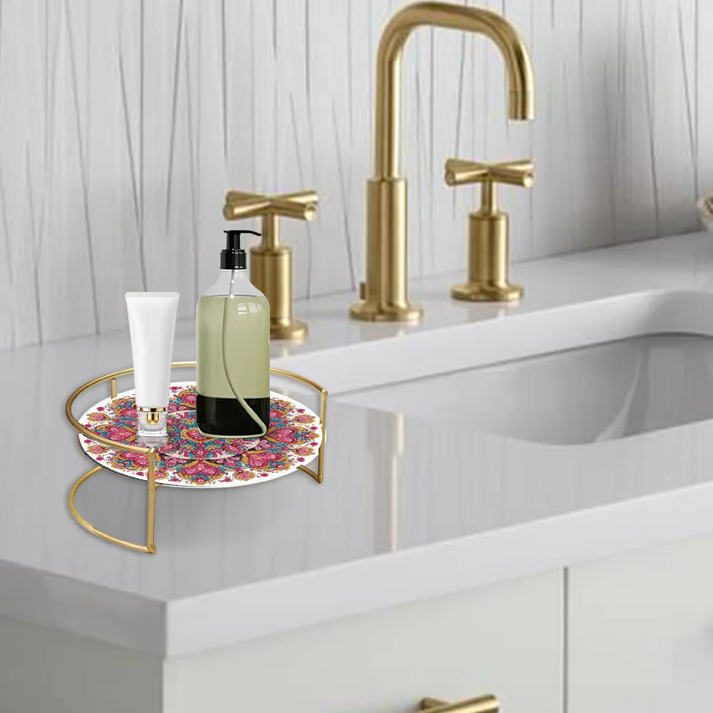 Acrylic Mandala 5D DIY Diamond Painting Serving Tray for Home Desk Coffee Table