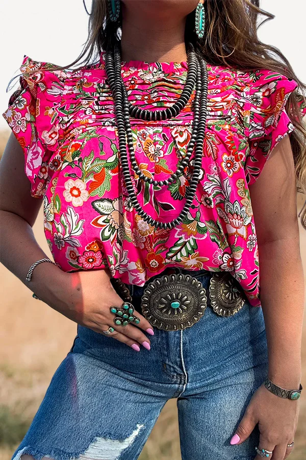 Beautiful Tropical Floral Top