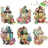6pcs Diamonds Painting Warm Lamp Christmas Atmosphere Window Stickers For Home Decor