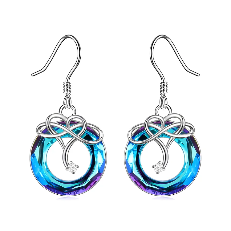 S925 I Love You until Infinity Runs Out Crystal Infinity Earrings