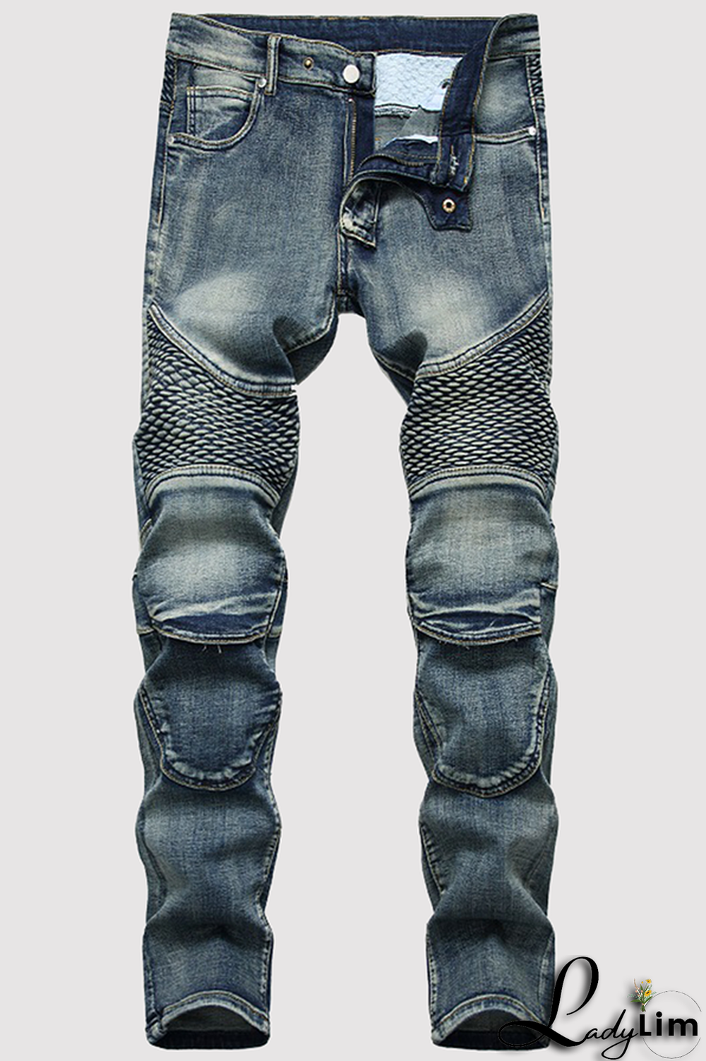 Black Gray Street Patchwork Make Old Fold Bottoms
