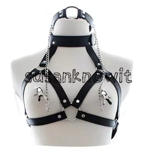 pornhint Pornhint Body Harness Belt Straps Binding Lingerie Chest Harness Leather Lingerie Clip Libido