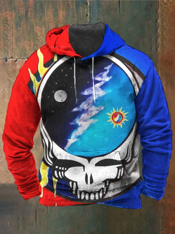Unisex Skull Print Heavyweight Hoodies