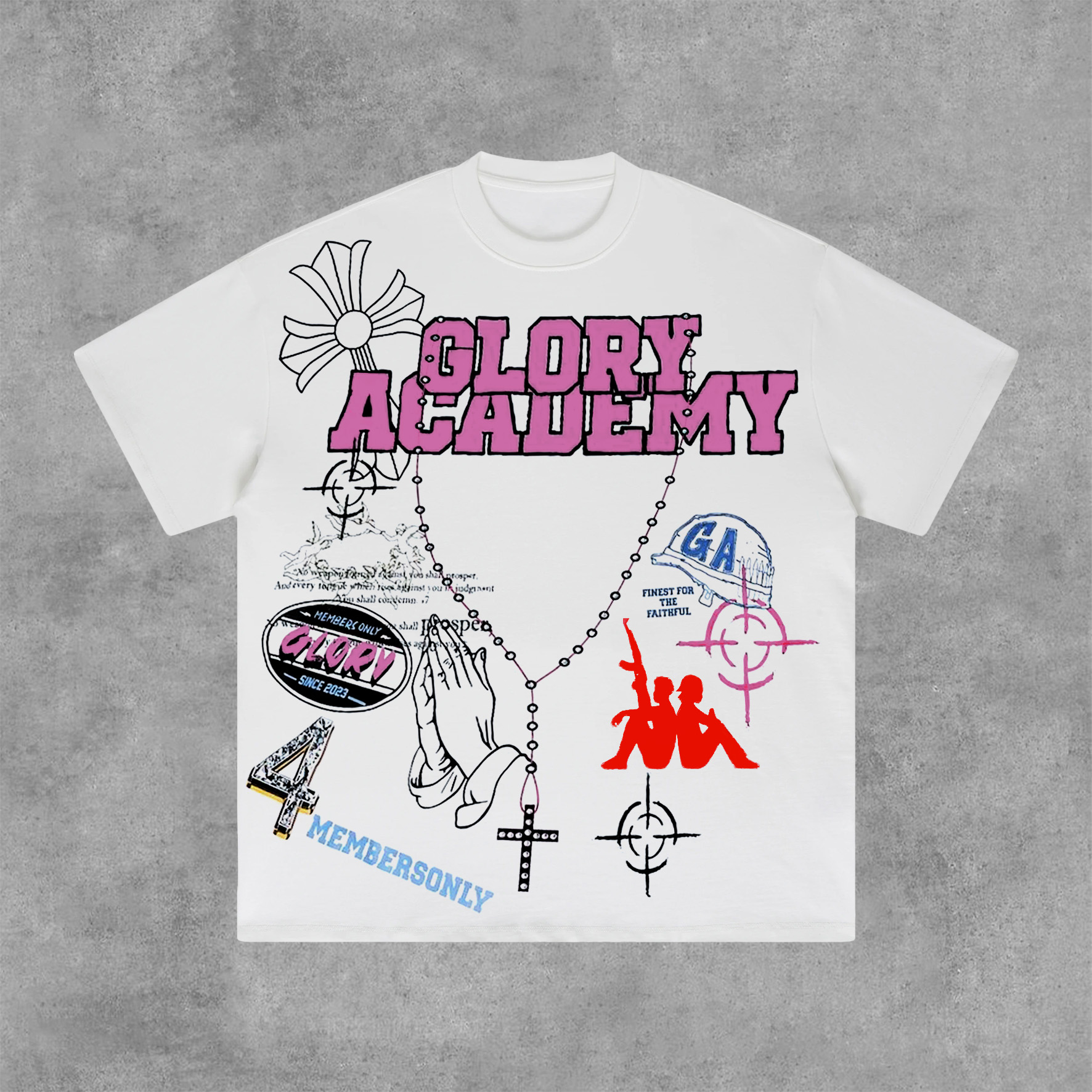 Sopula Men's Glory Academy Faith Print Graphic 100% Cotton Short Sleeve T-Shirt - SOPULA