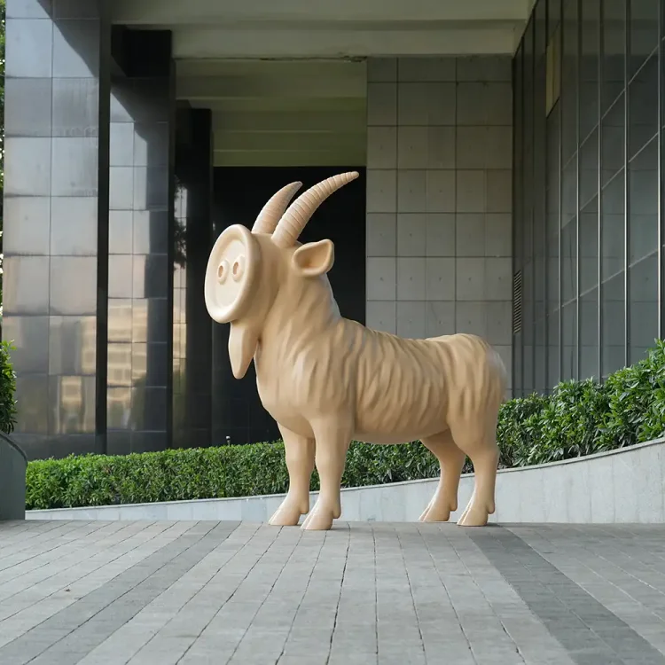 Cartoon Goat Fiberglass Sculpture 1600mm