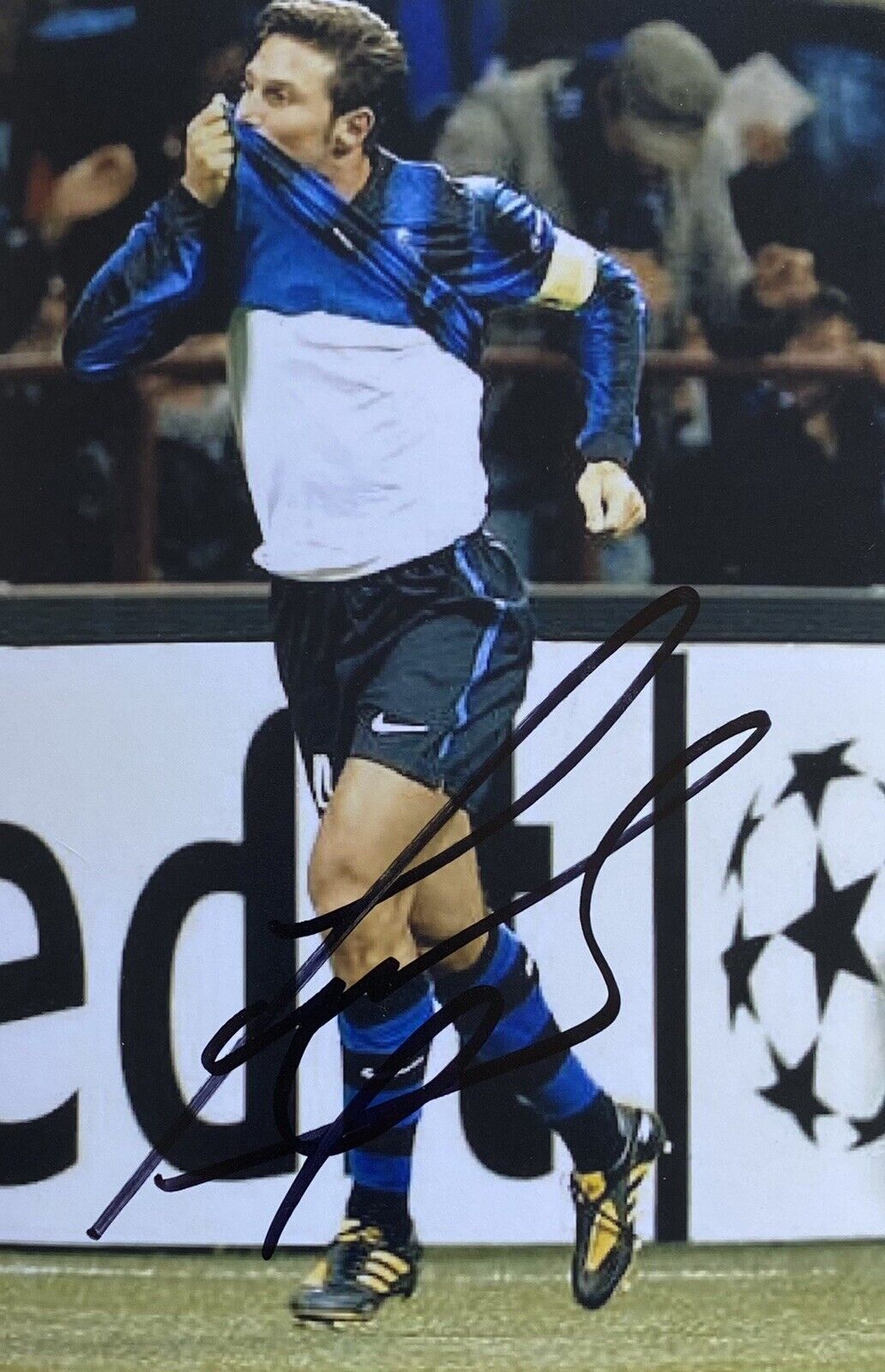 Javier Zanetti Genuine Hand Signed Inter Milan 6X4 Photo Poster painting 6