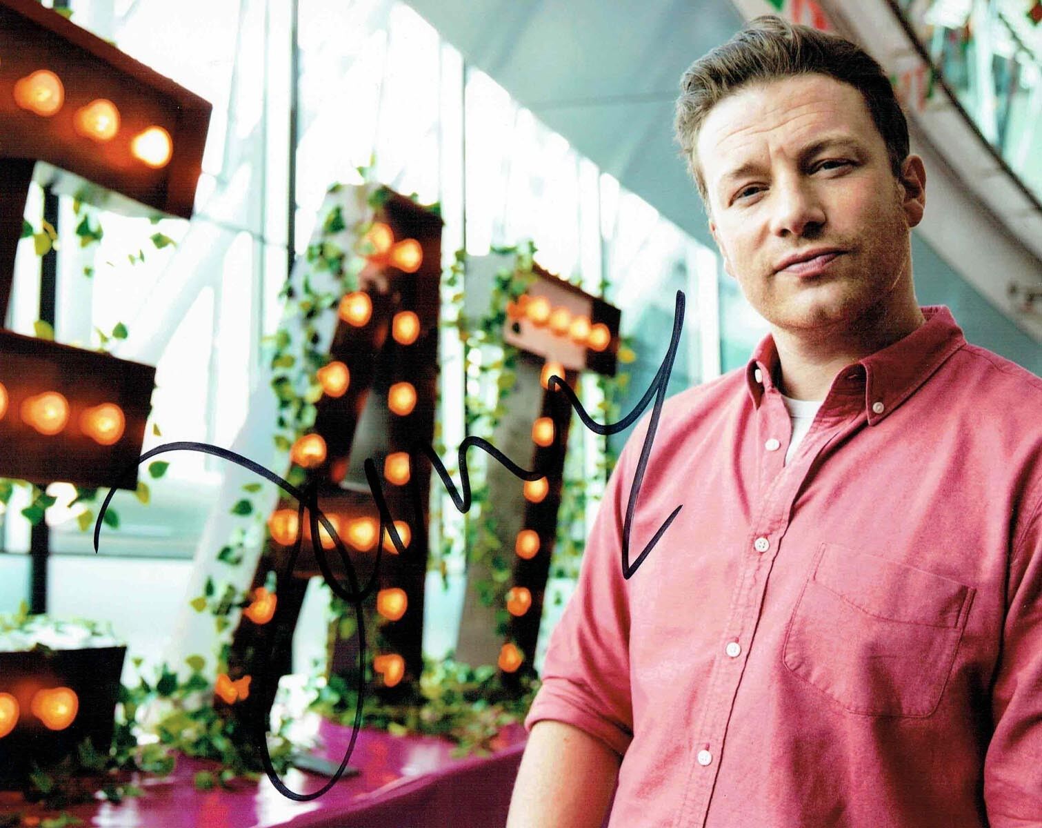 Jamie OLIVER TV Chef SIGNED Autograph 10x8 Photo Poster painting 2 AFTAL COA Cook Book Author