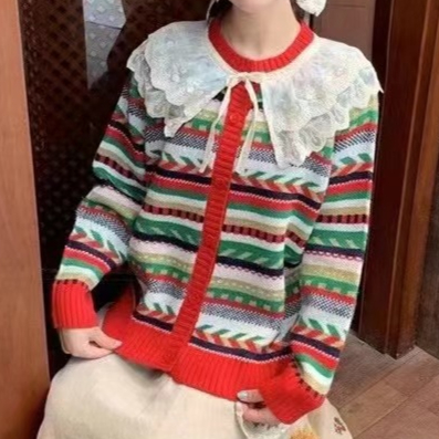 Chicfifth Sweater Women Winter Long Sleeve High Quality Autumn Vintage Top Knitted Cardigan