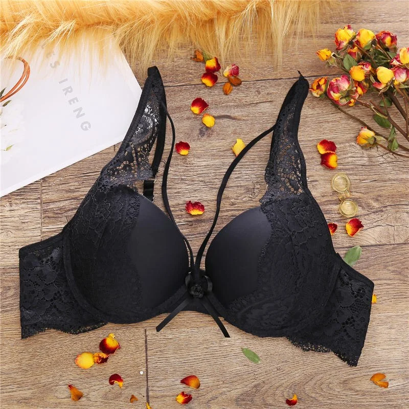 Sexy Push Up Bra Lingerie Femme Transparent Seamless Wireless Bra Intimates Lace Bralette Brassiere Crop Top Bras For Women