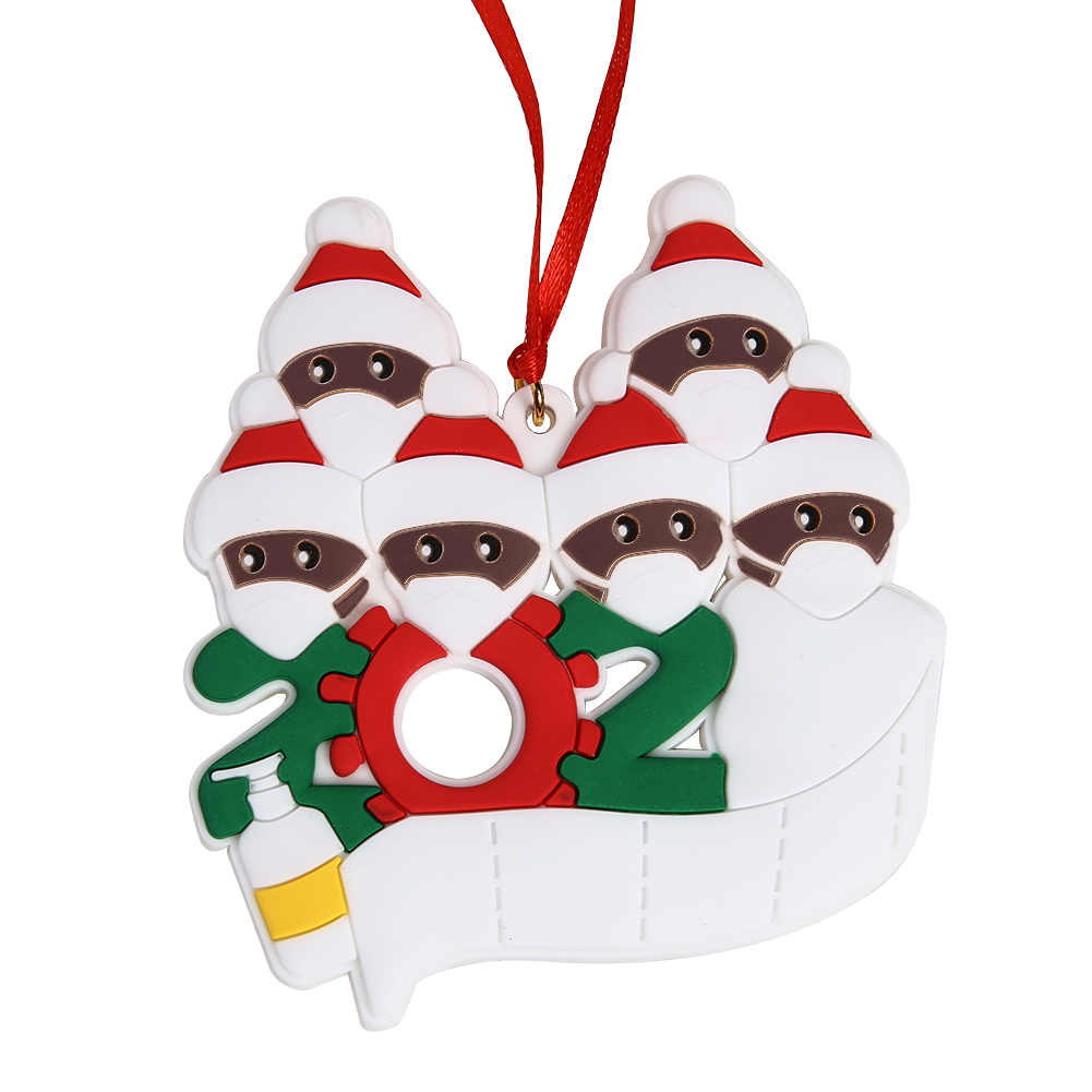 

Black Man Christmas Tree Ornament DIY 2020 Name Face Mask Snowman (6 Heads), 501 Original