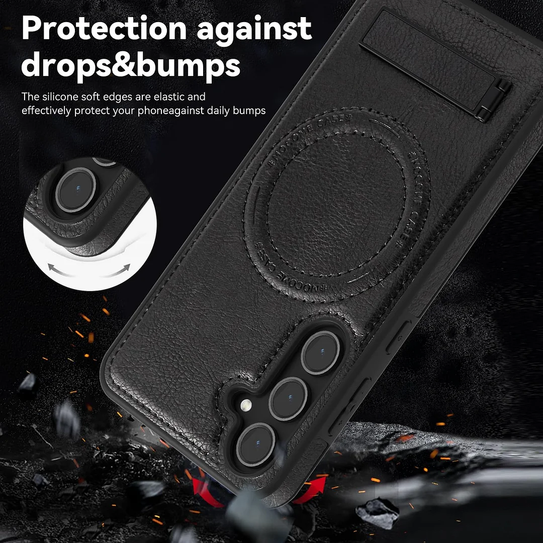 Samsung Galaxy Z Fold 6 Leather Case Magnetic Protective Case Holder Phone Case