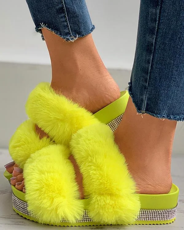 Fluffy Toe Post Casual Slipper