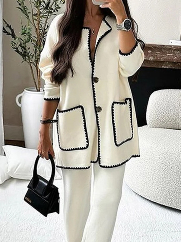 Mature Women Casual Elegant Two-piece Fashion Suit Set